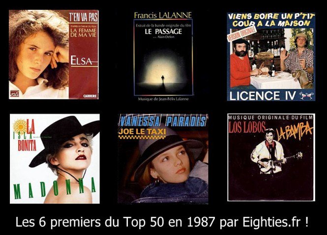 Les 6 chansons premières du Top 50 en 1987 ! (Meilleures ventes de